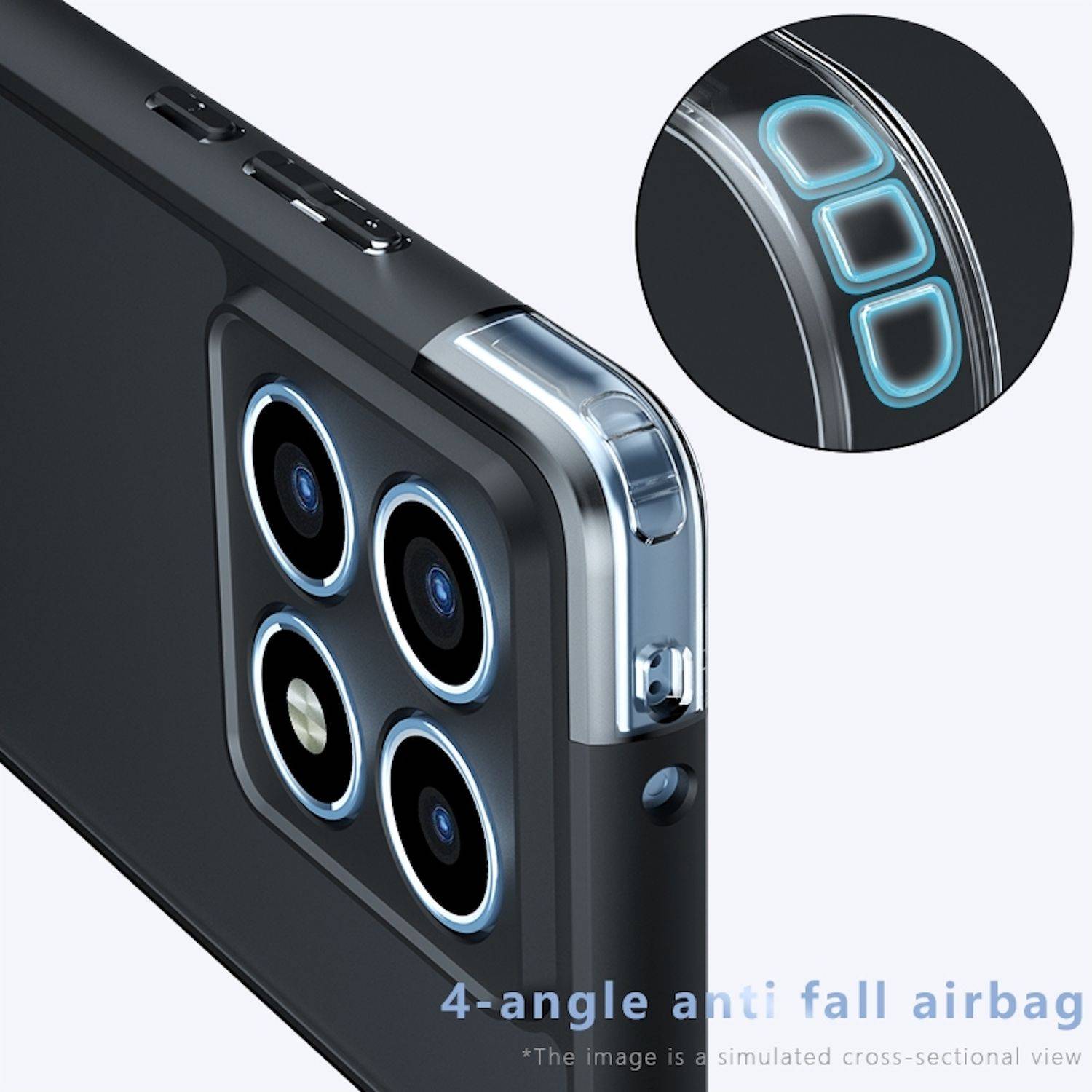 Für Xiaomi 14T Pro Armor TPU + Transparent PC Schutz Hülle Cover Tasche Schwarz