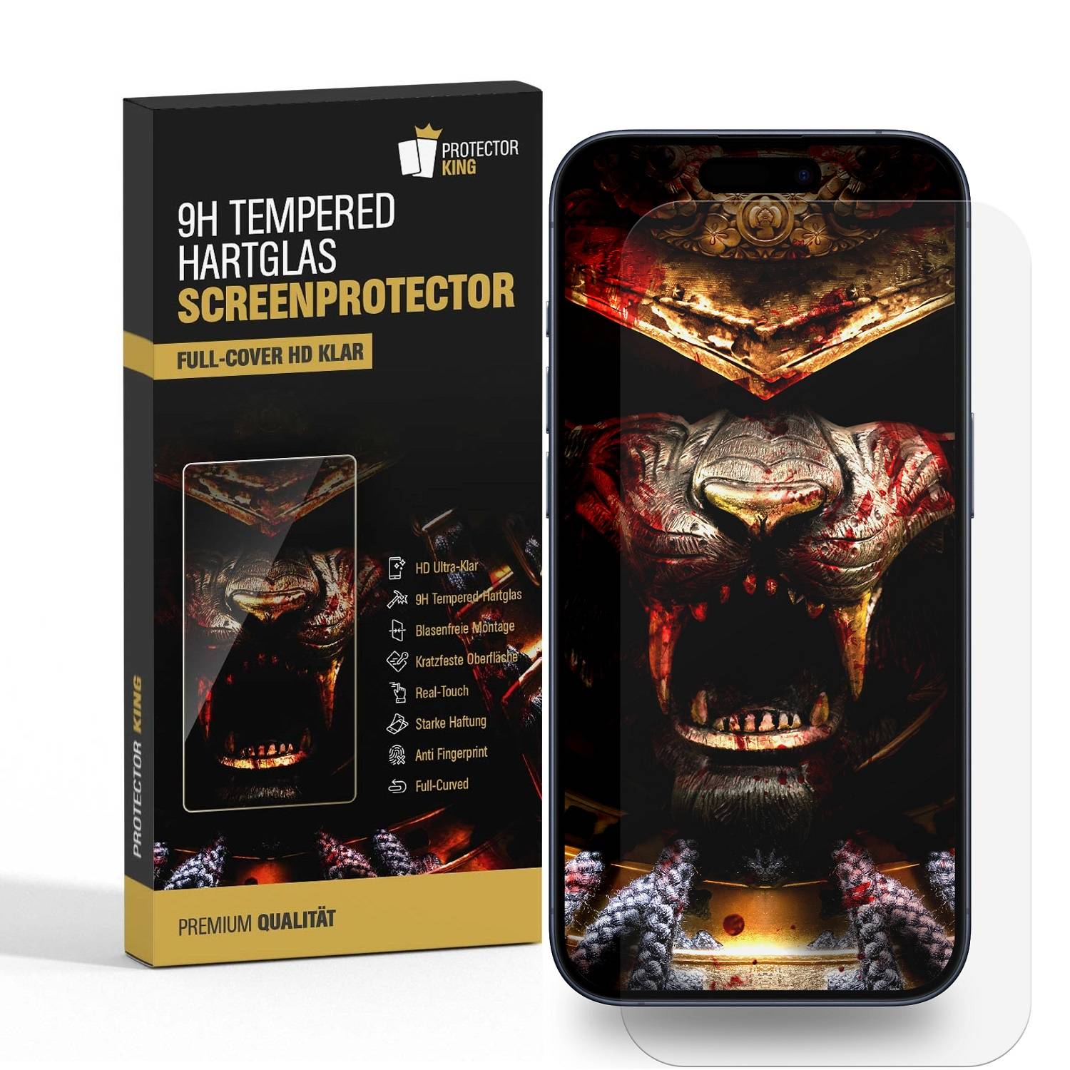 6x 9H Nano-Glass für iPhone 16 Pro 3D KLAR Displayschutz Schutzglas Schutzfolie Panzerfolie Panzerglas Screen-Protector ANTI-SHOK
