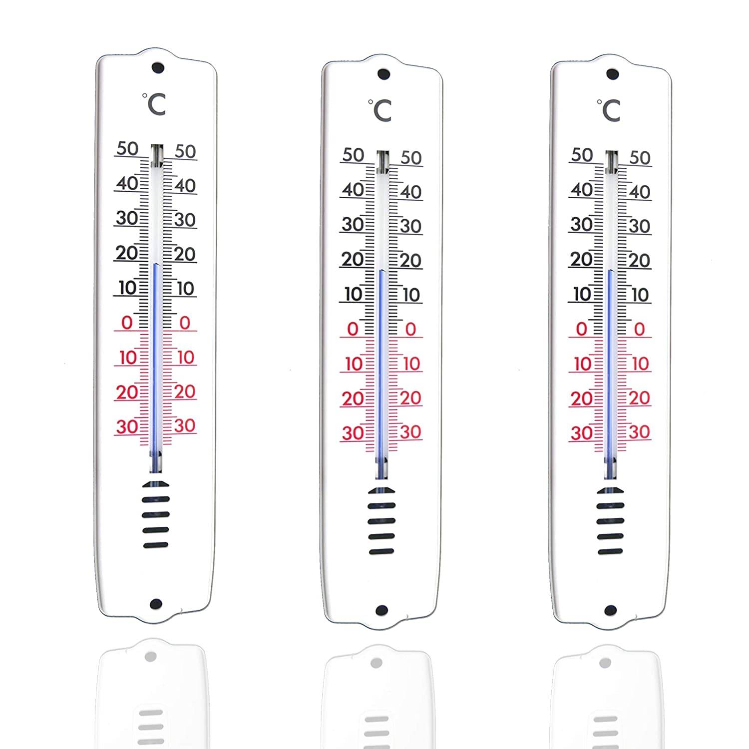 3 Stück Wandthermometer Temperaturanzeige Temperaturmessgerät Haushalt Innen Außen Thermometer Garten Haus Zimmer Wand