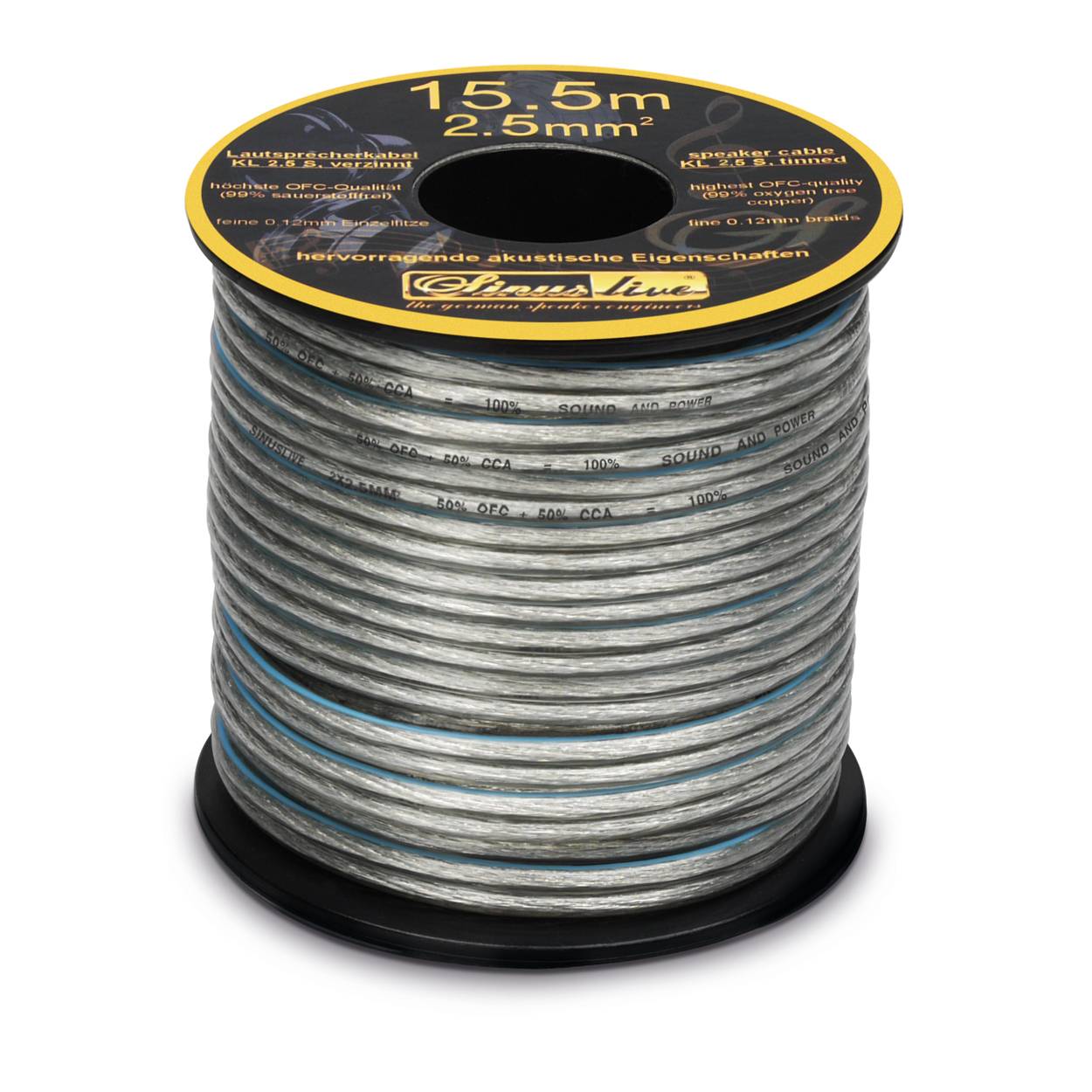 Sinuslive Lautsprecherkabel KL-2,5s 2,5mm² 15,5m Rolle