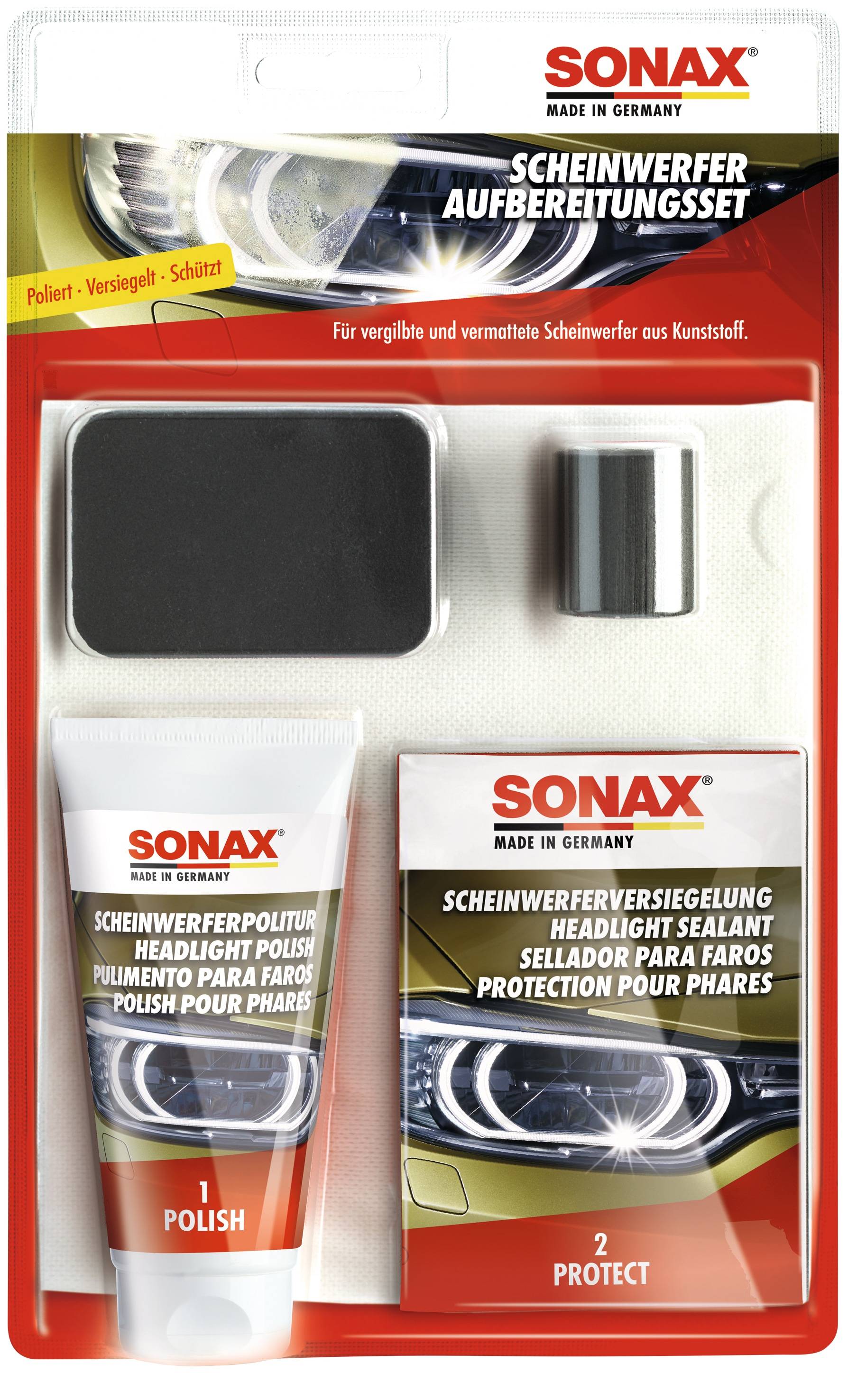 SONAX Scheinwerfer Aufbereitungs-Set, 04059410
