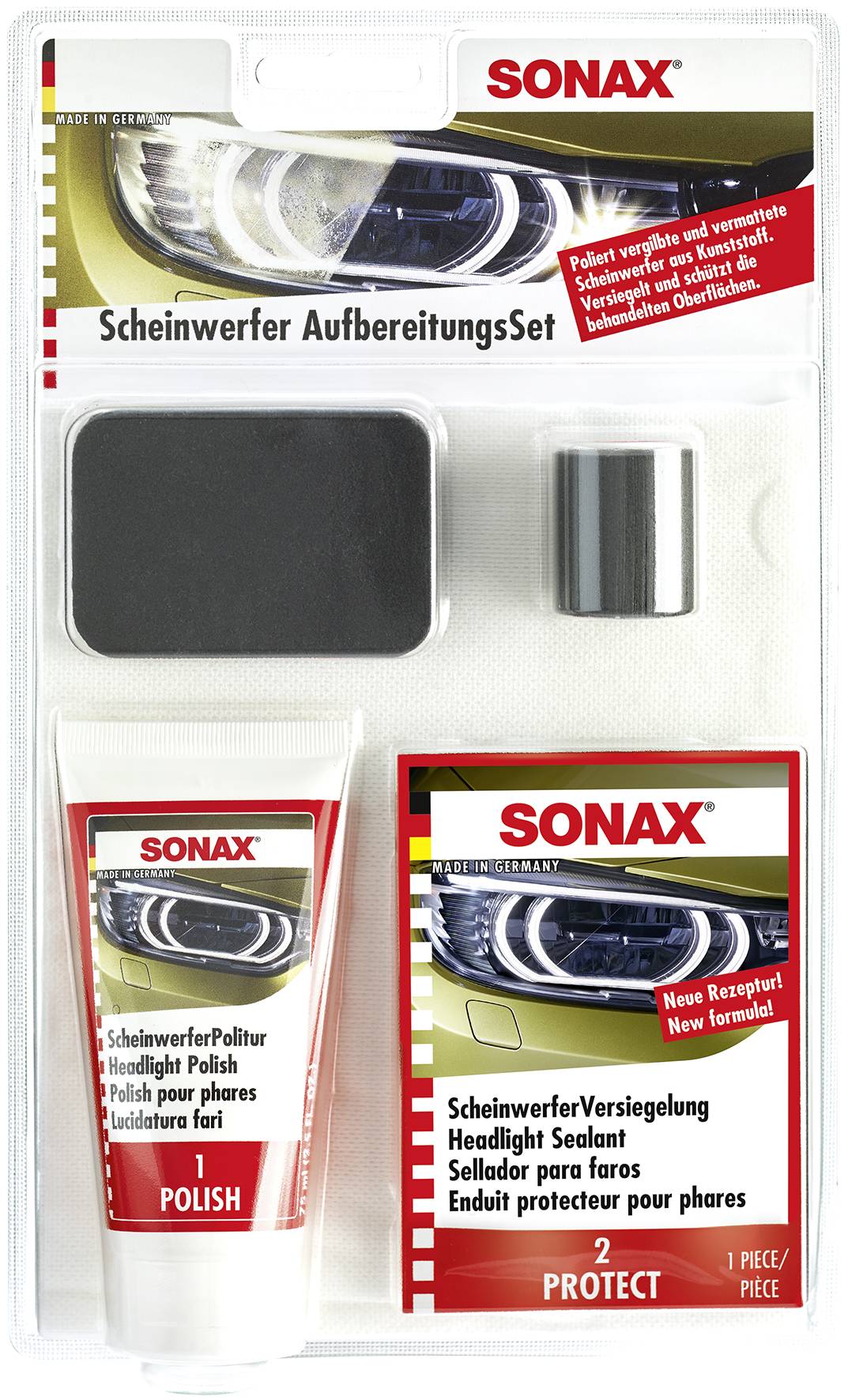 SONAX Scheinwerfer Aufbereitungs-Set, 04059410