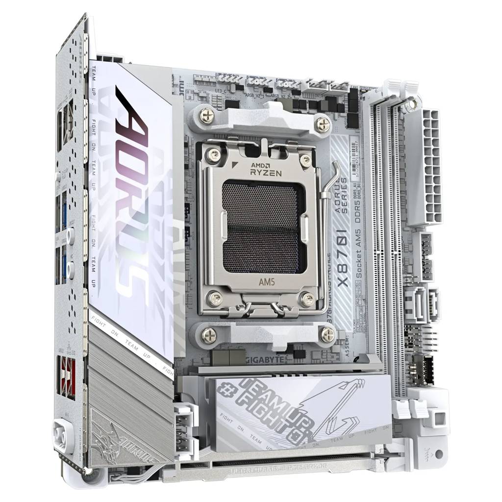 Gigabyte AORUS X870I PRO ICE - Motherboard - Mini-ITX - Socket AM5 - AMD X870 Chipsatz - USB4, USB-C 3.2 Gen2, USB 3.2 Gen 2, USB 3.2 Gen 1 - Wi-Fi