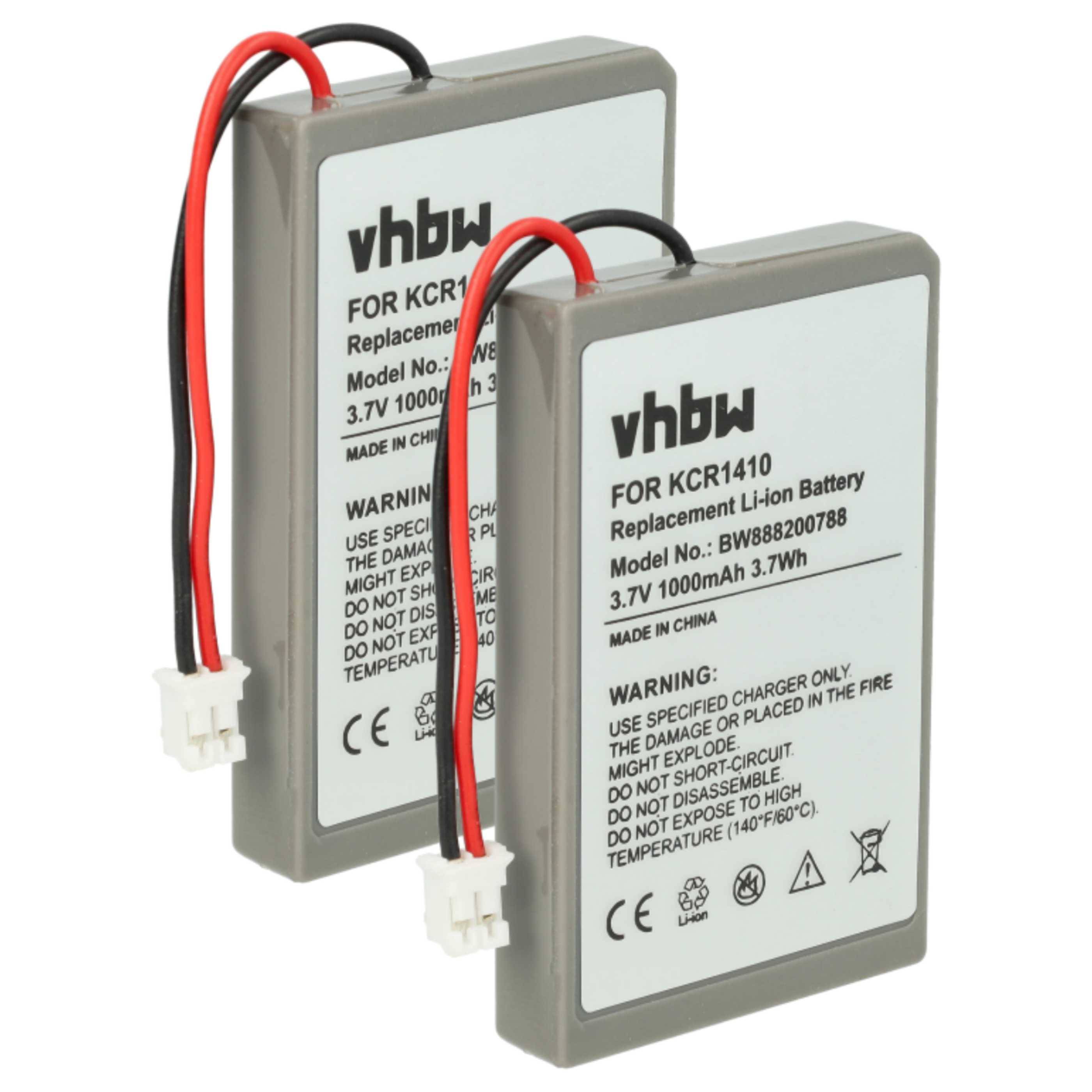 vhbw 2x Akku kompatibel mit Sony CUH-ZCT1E, CUH-ZCT1H, CUH-ZCT1, CUH-ZCT1J, CUH-ZCT1K, CUH-ZCT1M Controller (1000 mAh, 3,7 V, Li-Ion)