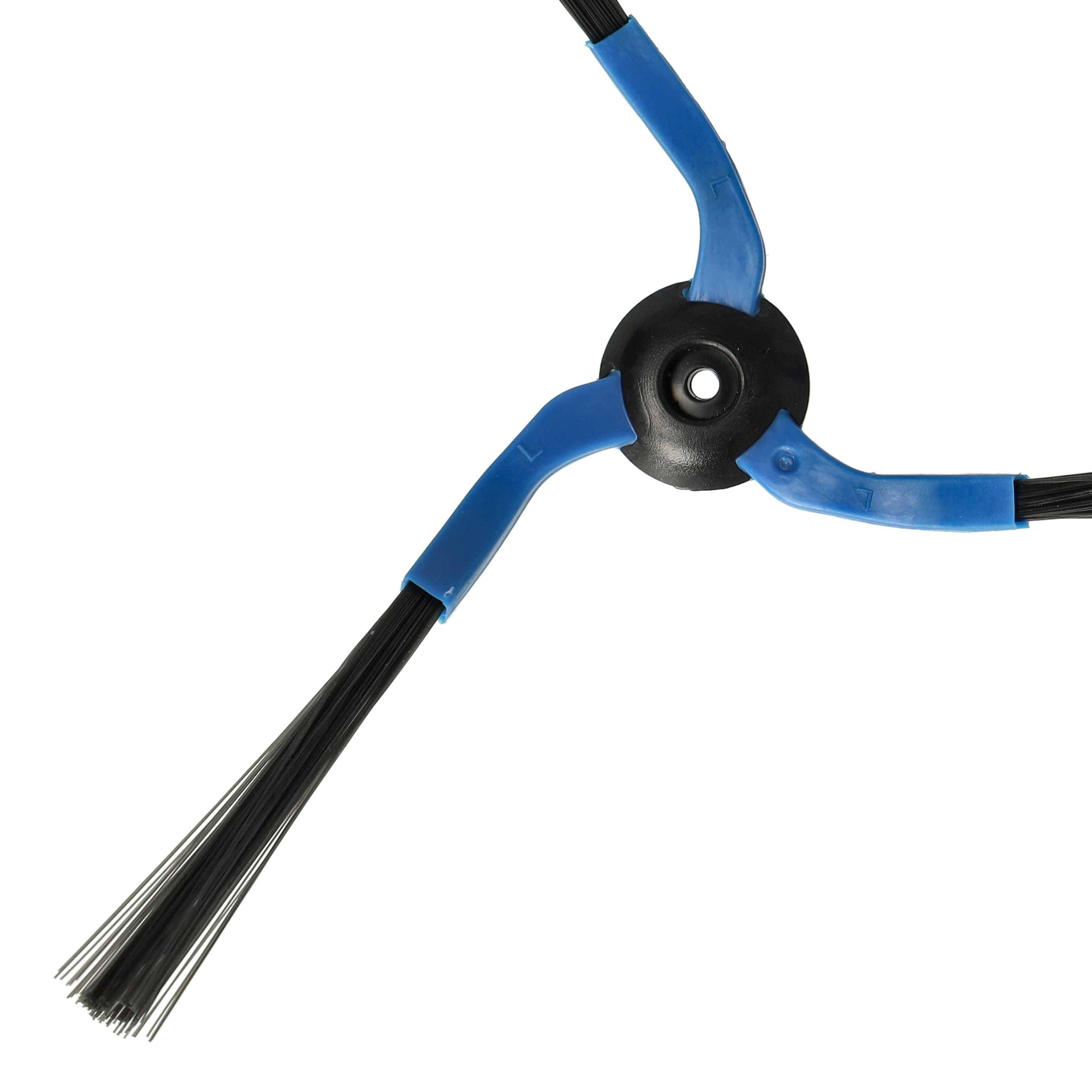 vhbw 4x Seitenbürste kompatibel mit Samsung Navibot SR8850, SR8855, SR8857, SR8875 Saugroboter - Reinigungsbürsten Set, links/rechts, schwarz / blau
