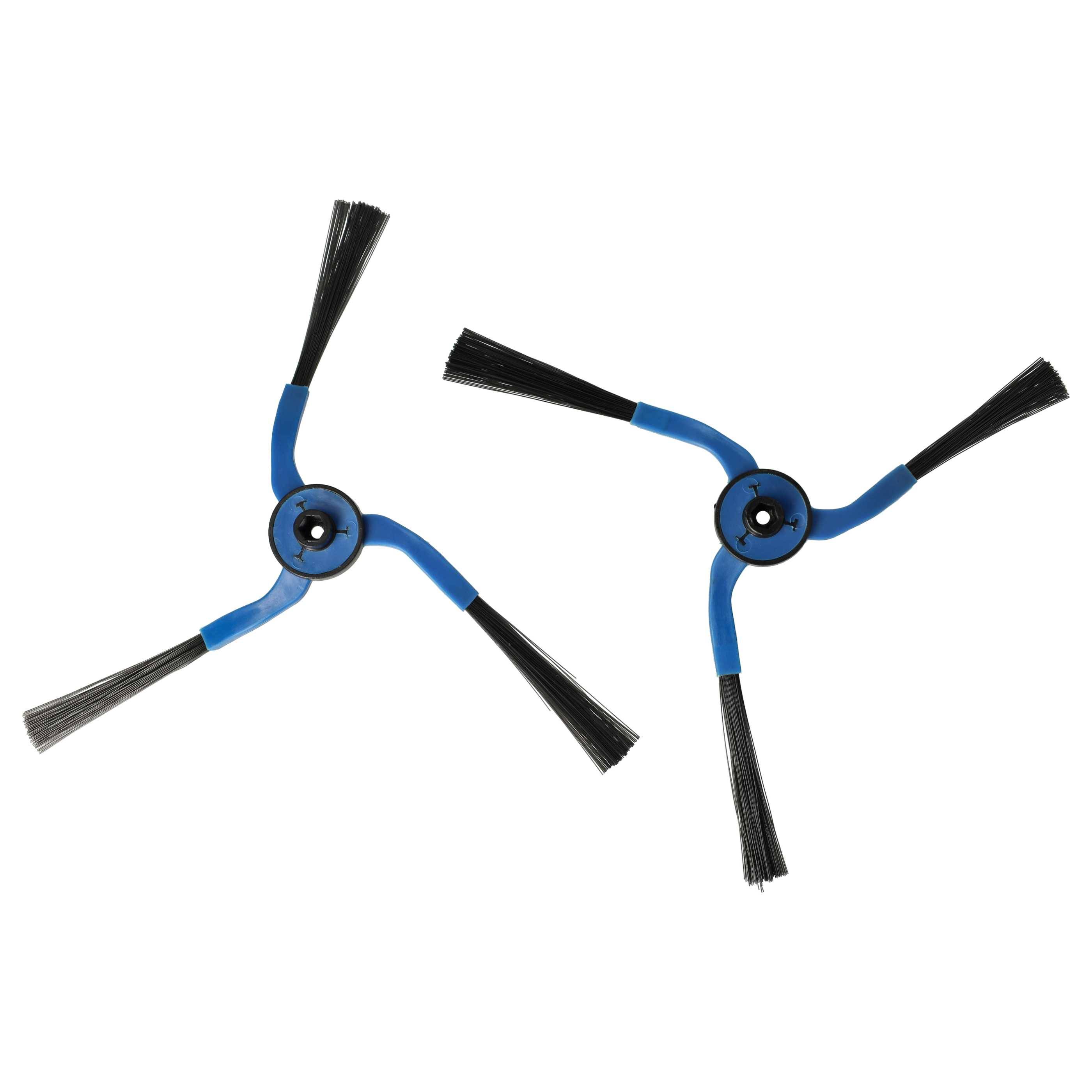 vhbw 4x Seitenbürste kompatibel mit Samsung VC-RL52V, VC-RL52VB, VC-RL77V, VC-RL84V Saugroboter - Reinigungsbürsten Set, links/rechts, schwarz / bla