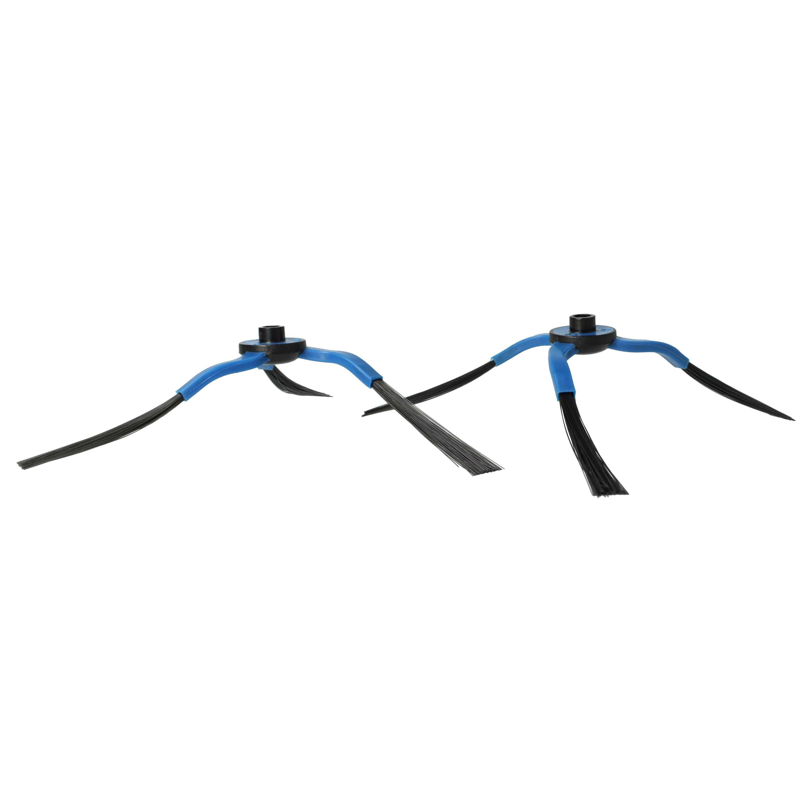 vhbw 4x Seitenbürste kompatibel mit Samsung Navibot VR10ATBATRD/SW, VR10ATBATRG Saugroboter - Reinigungsbürsten Set, links/rechts, schwarz / blau