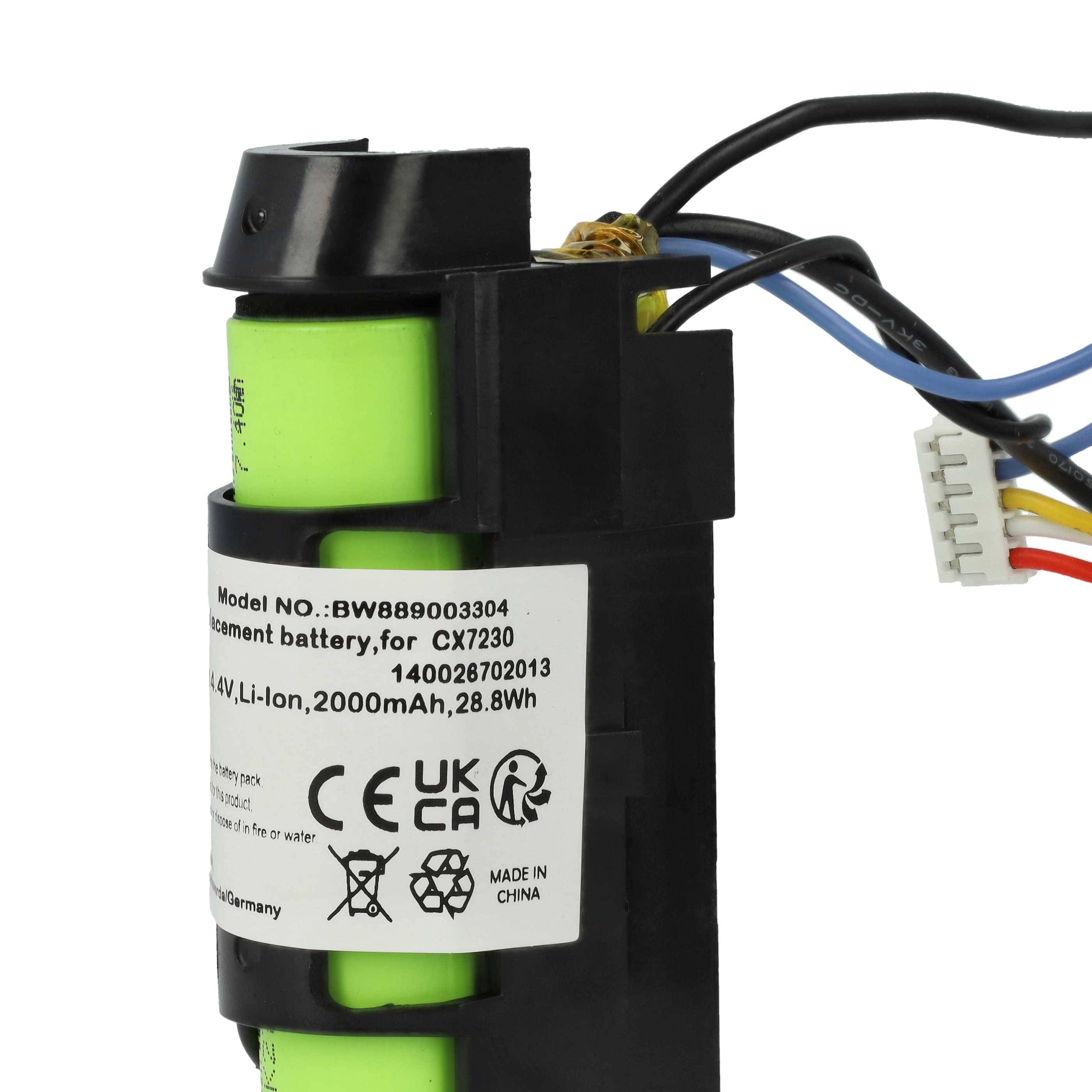 vhbw Akku kompatibel mit AEG CX7-2-30BP, 900273788, 900273789, 90027378900, 900273795, 900273796 Staubsauger (2000 mAh, 14,4 V, Li-Ion)