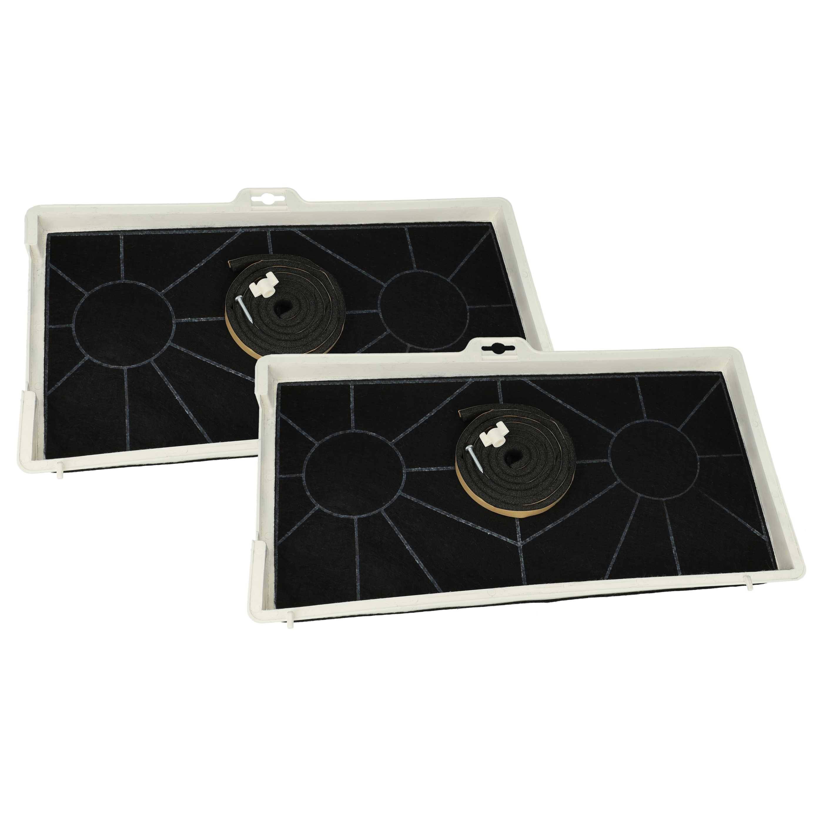 vhbw 2x Aktivkohlefilter kompatibel mit Siemens LB55564/01, LB54564SD/05, LB54564SD/04, LB54564SD/03 Dunstabzugshaube + Befestigungsmaterial