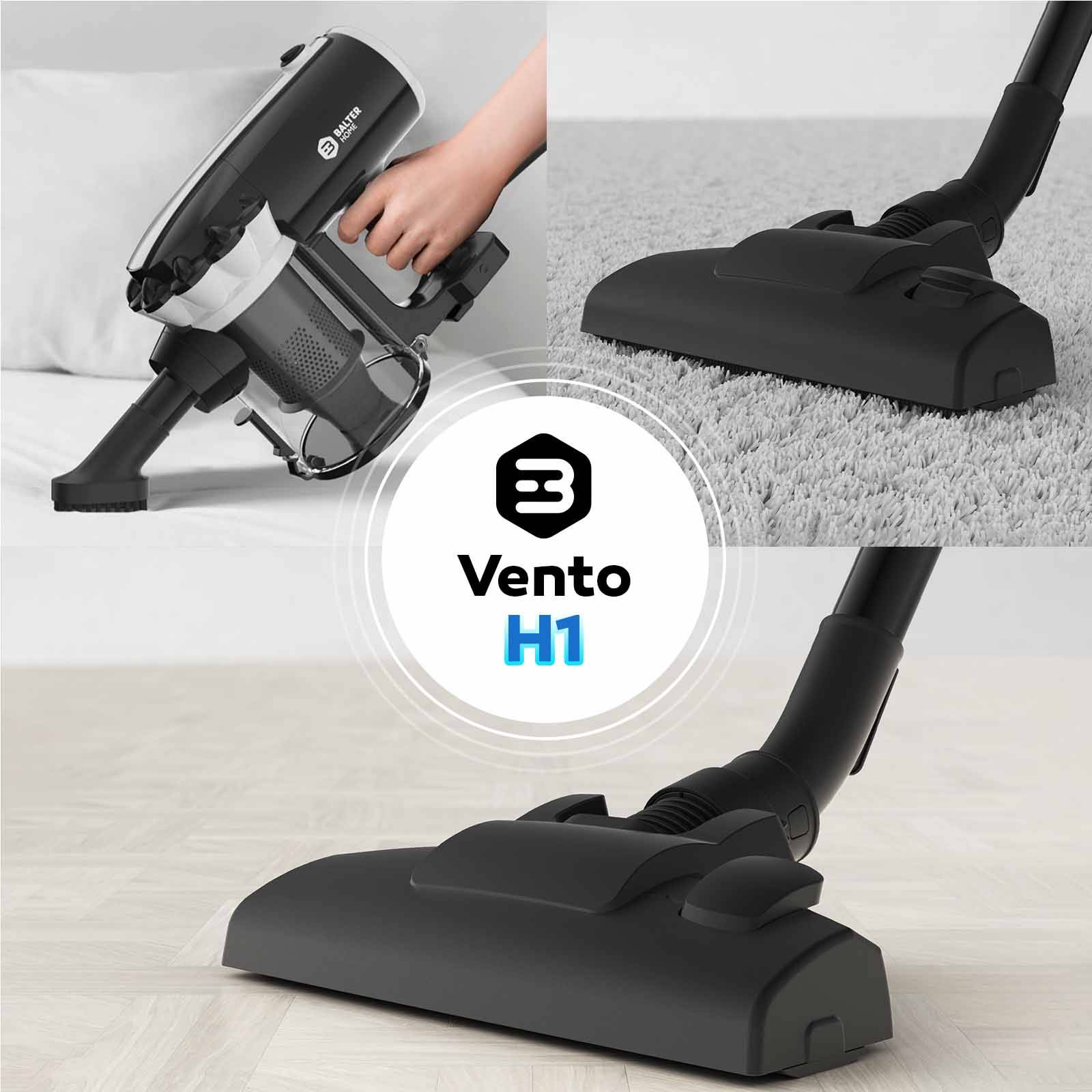 Balter H1 Staubsauger, Handstaubsauger, Beutellos, 600W, Wandhalterung, 5M Kabel, Leicht, Grau