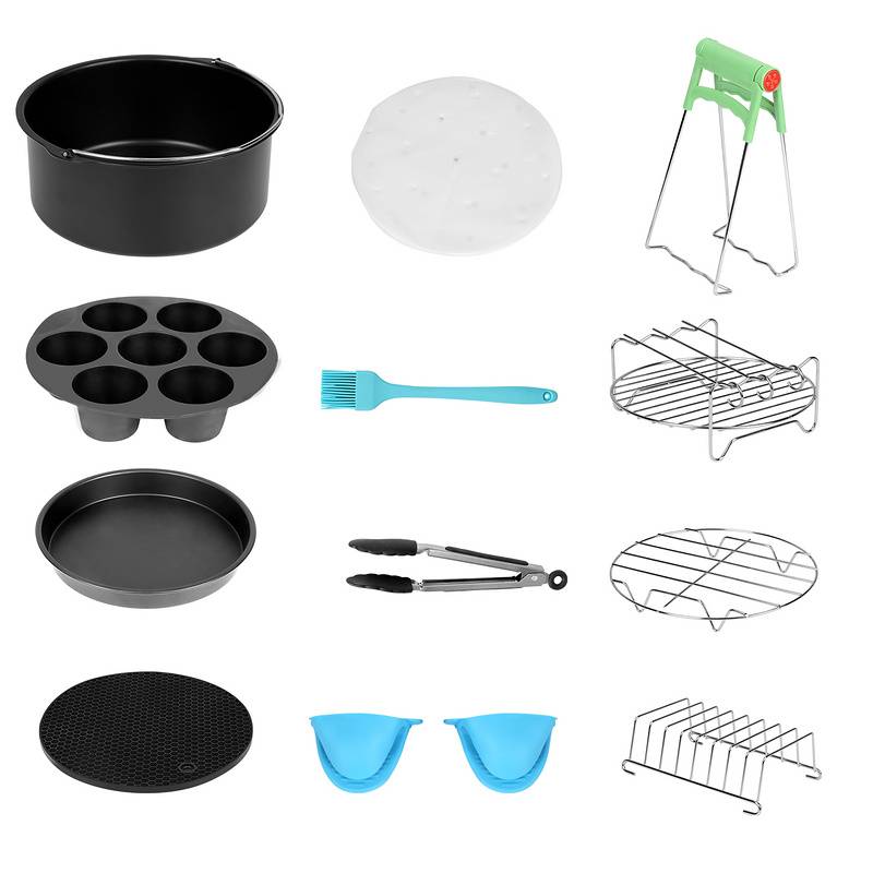 Heißluftfritteuse Zubehör, 12 Stk Zubehörset für Fritteusen für für Luftfritteuse3.5QT-5.8QT