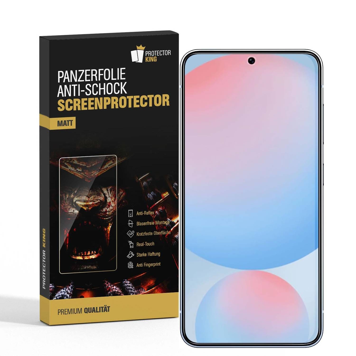 2x 9H Panzerglas für Samsung Galaxy S24 FE Nano-Glass Abti-Reflex Matt Displayschutz Schutzglas Schutzfolie Panzerfolie Screen-Protector ANTI-SHOK