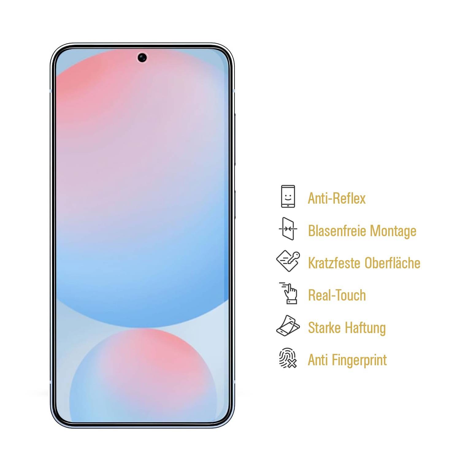 4x 9H Panzerglas für Samsung Galaxy S24 FE Nano-Glass Abti-Reflex Matt Displayschutz Schutzglas Schutzfolie Panzerfolie Screen-Protector ANTI-SHOK