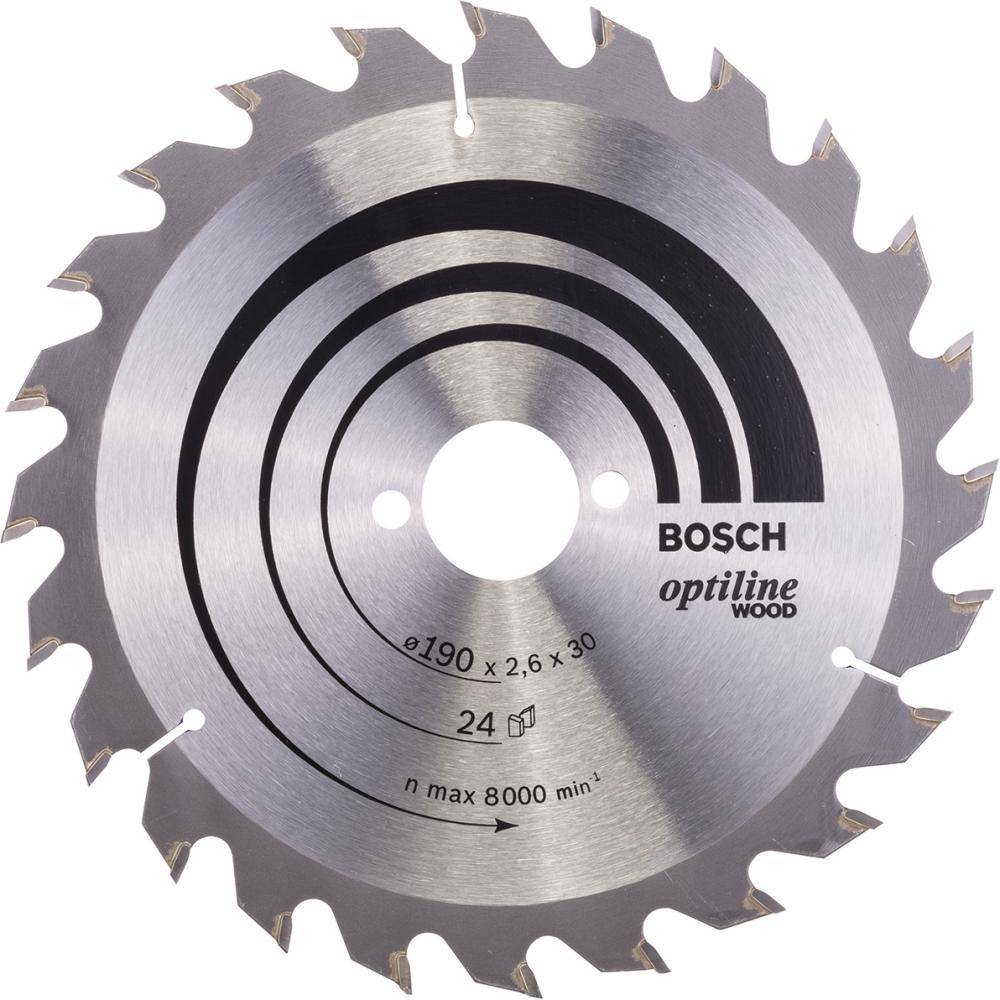 HM-Kreissägeblatt 190x2,6/1,6x30 24Z WZ BosVE à 1 Stück Optiline Wood - Artikel: 3165140194099