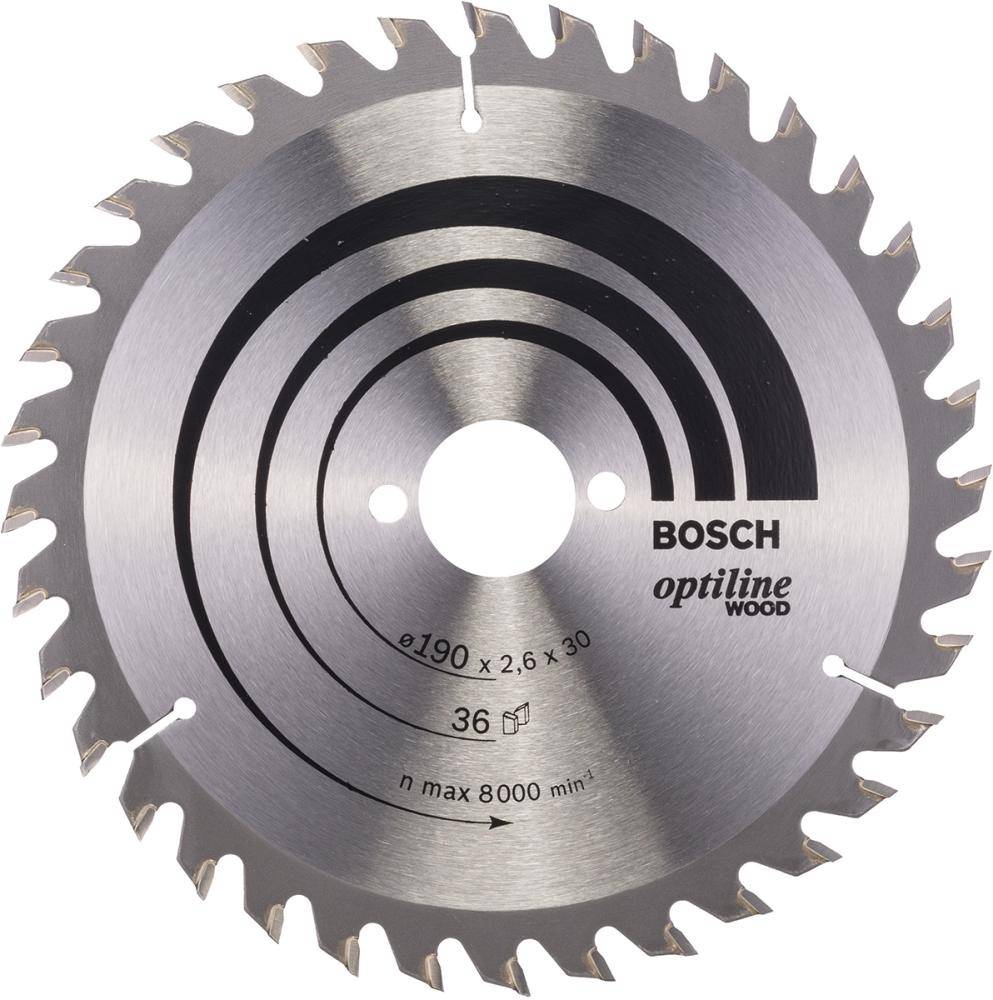 HM-Kreissägeblatt 190x2,6/1,6x30 36Z WZ BosVE à 1 Stück Optiline Wood - Artikel: 3165140194105