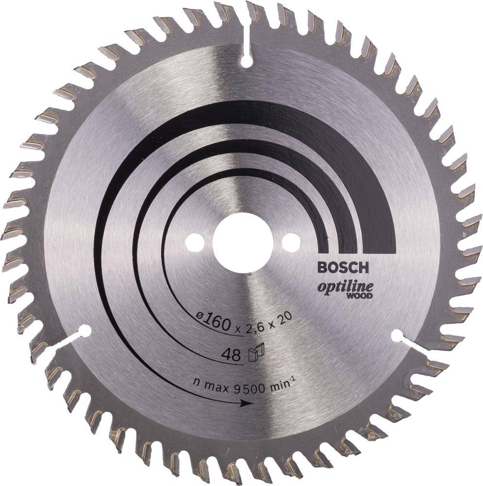 HM-Kreissägeblatt 160x2,6/1,6x20 48Z WZ BosVE à 1 Stück Optiline Wood - Artikel: 3165140195072