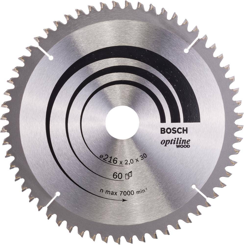 HM-Kreissägeblatt 216x2/1,4x30 60Z WZ BoschVE à 1 Stück Optiline Wood - Artikel: 3165140314428