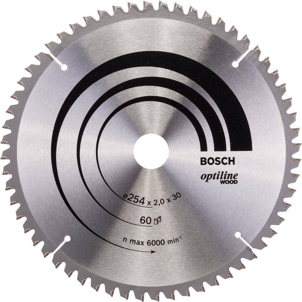 HM-Kreissägeblatt 254,2/1,4x30 60Z WZ BoschVE à 1 Stück Optiline Wood f.Kappsägen - Artikel: 3165140314459