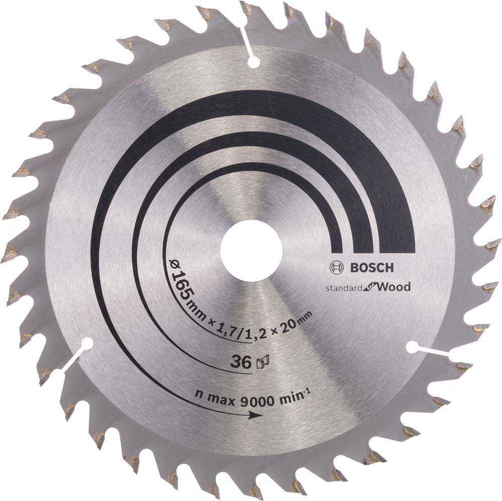HM-Kreissägeblatt 165x2,6/1,6x20 36Z WZ BosVE à 1 Stück Optiline Wood - Artikel: 3165140660273