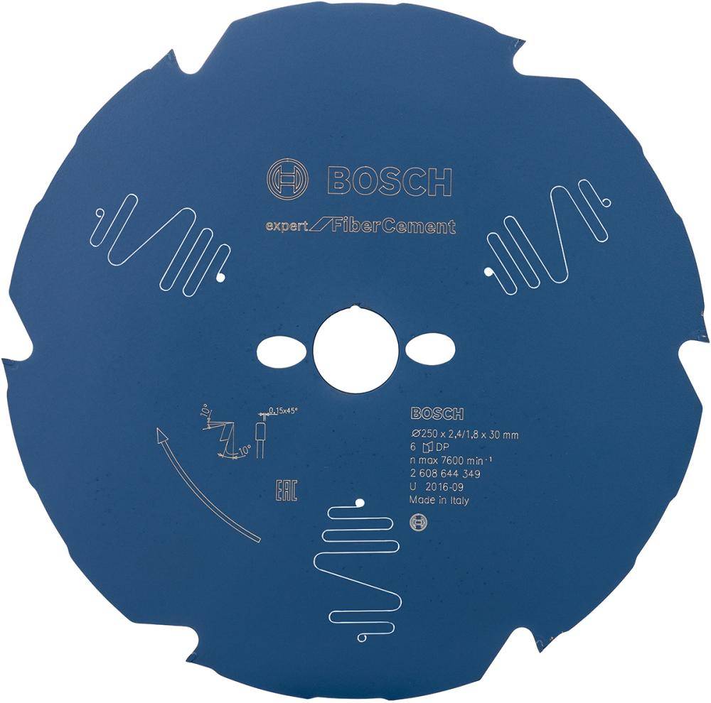 HM-Kreissägeblatt 250x2,4/1,8x30 6Z TCG BosVE à 1 Stück Expert for Fiber Cement - Artikel: 3165140880992