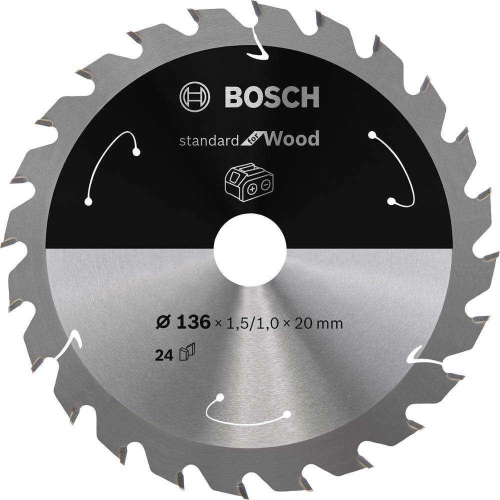 HM-Kreissägeblatt 136x1,5/1x20 24Z Bosch VE à 1 Stück Standard Wood f Akkusägen - Artikel: 3165140958158