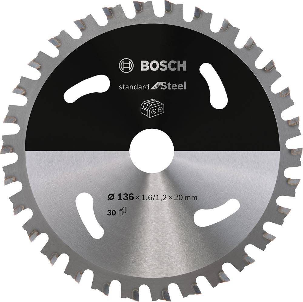 HM-Kreissägeblatt 136x1,6/1,2x20 30Z Bosch VE à 1 Stück Standard Steel Akkusägen - Artikel: 3165140958684
