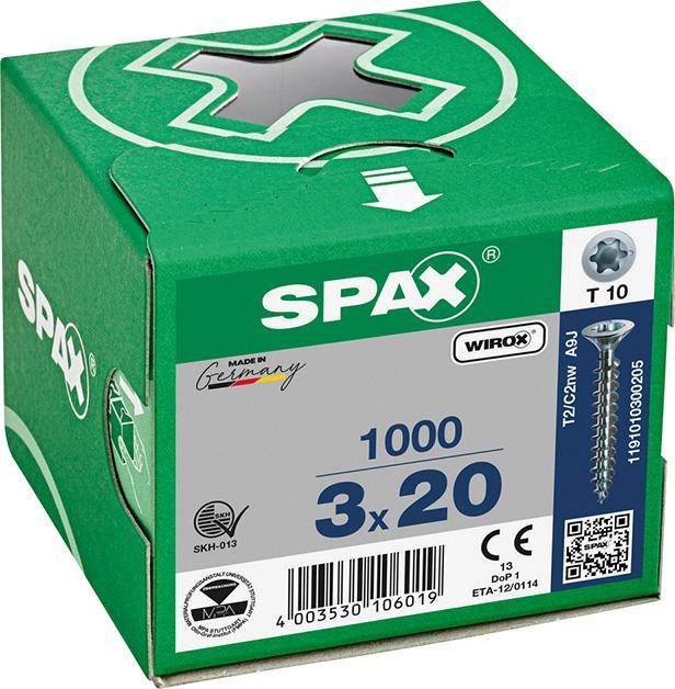 SPAX SeKo T-STAR+ 3,0 x 20/17 Wirox HP - Artikel: 4003530106019