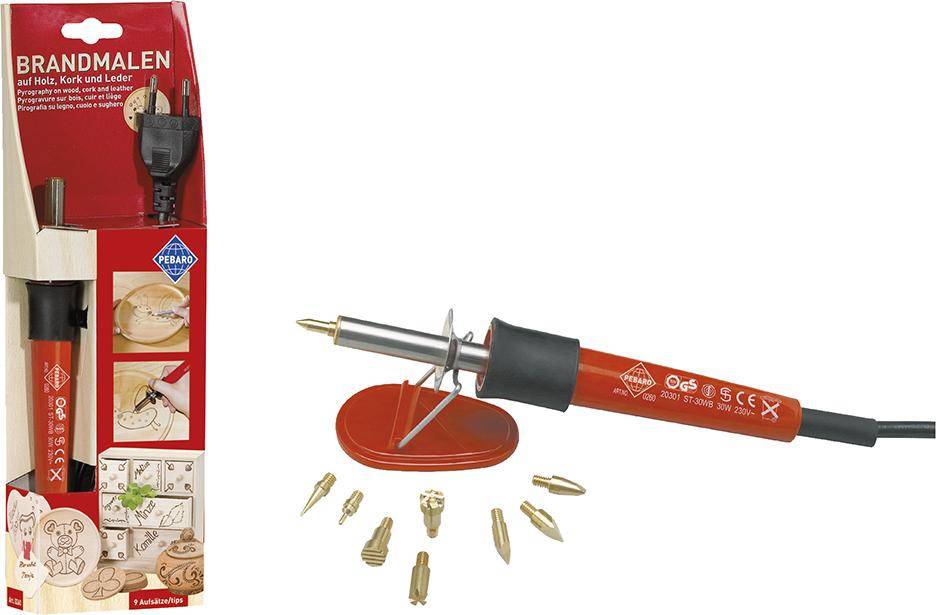 Brandmalkolben-Set mit 9 Aufsätzen Pebaro - Artikel: 4006094026007