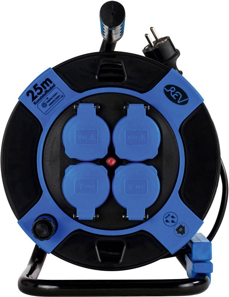 Kabeltrommel kompakt 25m H05VV-F 3G1,5 Kunststoff sw/gr Beschaffungsartikel - Artikel: 4006341715814