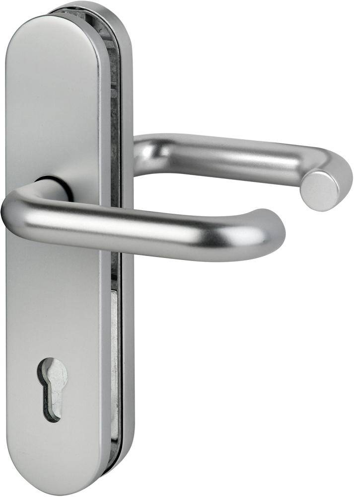 Drücker-Garnitur, SI-DRG Logo 8753/7203, LS ov.,12mm,ES1/PZ 72/8, ER,TS 35-45 - Artikel: 4006632192218