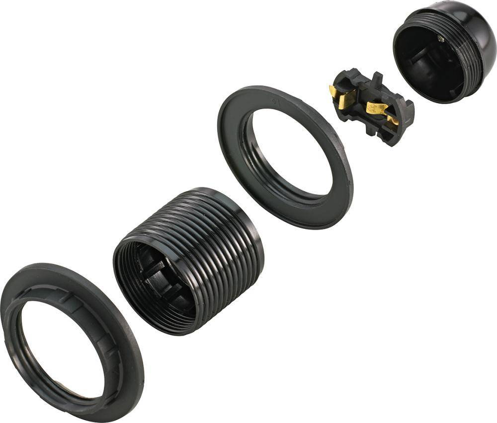 Lampenfassung Isolierstoff schwarz E27 max.60W - Artikel: 4008297030423