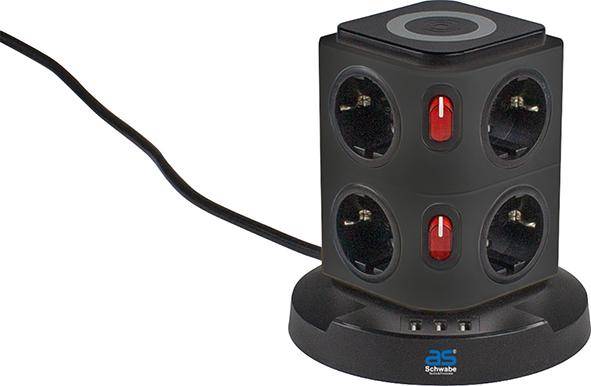 Steckdosenturm, 8 fach, IP 20 - Artikel: 4011160182211