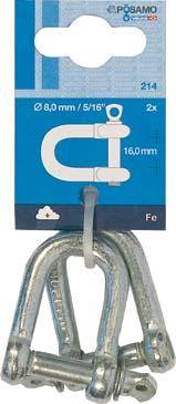 Schäkel gerade (SB) galZn 8,0mm-5/16" a 2Stk - Artikel: 4011645001389