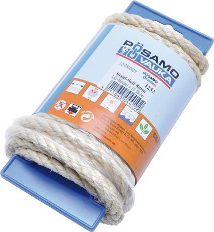 Sisal-Seil gedr. natur 8,0mmx10m auf Lg-Haspel - Artikel: 4011645016161
