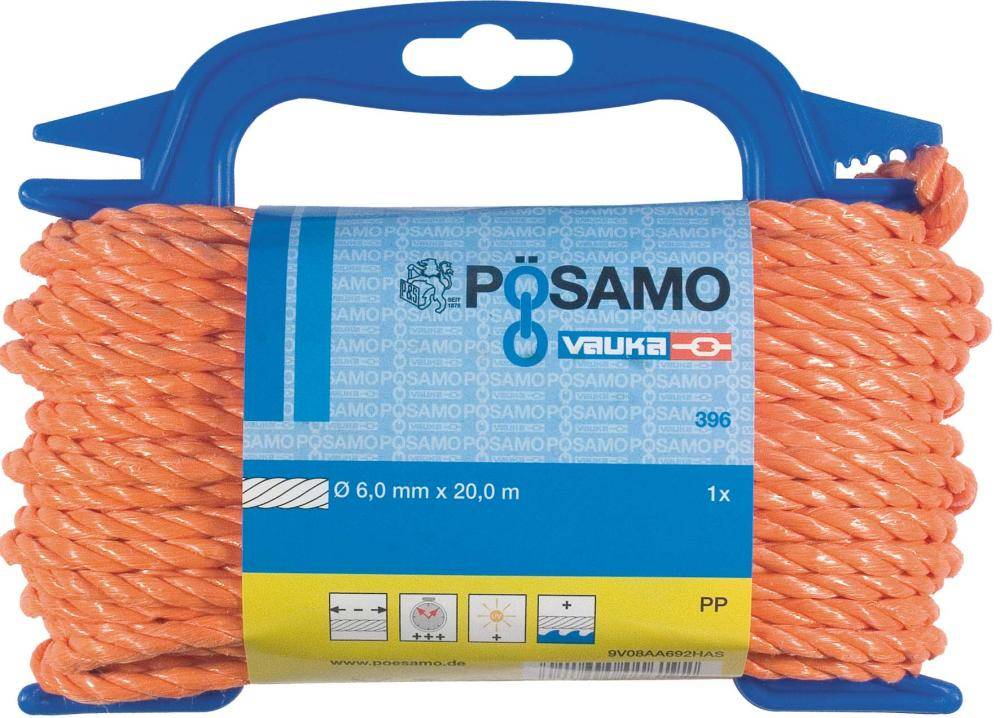 PP-Seil gedr. orange 6,0mmx20m auf Kz-Haspel - Artikel: 4011645016192