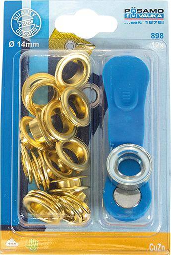 Öse u. Sch. MS-blank (SB)14,0mm a 12 Stück - Artikel: 4011645054910