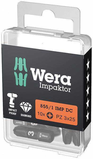 Bit Impaktor 1/4" DIN 3126 C6,3 PZ3x25mm 10er Pack Wera - Artikel: 4013288223814