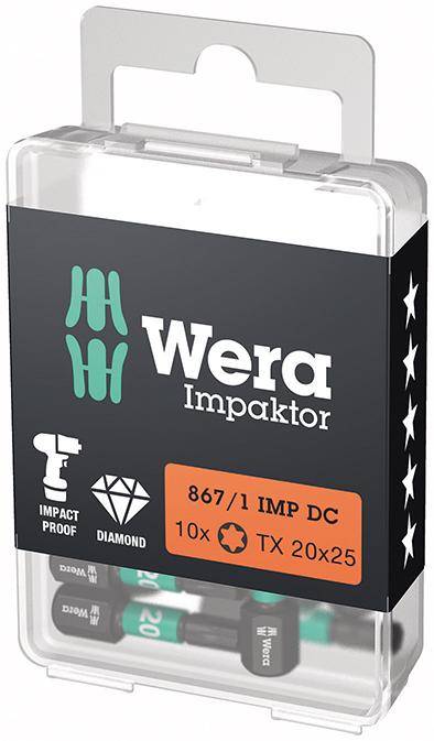 Bit Impaktor 1/4" DIN 3126 C6,3 T20x25mm 10er Pack Wera - Artikel: 4013288223890