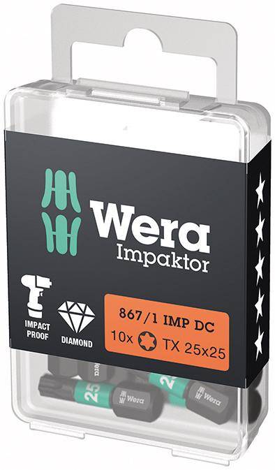 Bit Impaktor 1/4" DIN 3126 C6,3 T25x25mm 10er Pack Wera - Artikel: 4013288223906