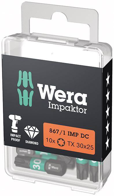 Bit Impaktor 1/4" DIN 3126 C6,3 T30x25mm 10er Pack Wera - Artikel: 4013288223913