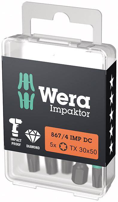 Bit Impaktor 1/4" DIN 3126 E6,3 T30x50mm 5er Pack Wera - Artikel: 4013288224002