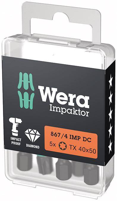 Bit Impaktor 1/4" DIN 3126 E6,3 T40x50mm 5er Pack Wera - Artikel: 4013288224019