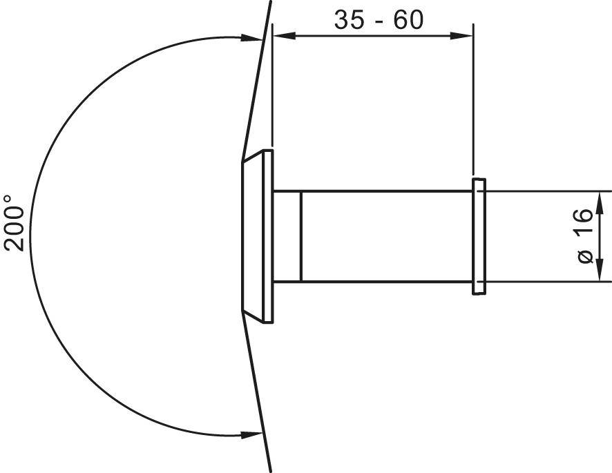 Türspion D16 mm,Blickfeld200G Mess.verchr. - Artikel: 4016753168900