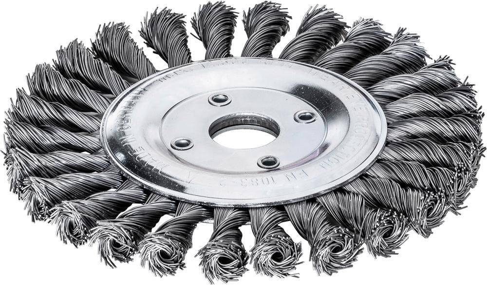 Rundbürste Stahldraht 115x12mm, gezopft 0,5mm Lessmann - Artikel: 4017359005224