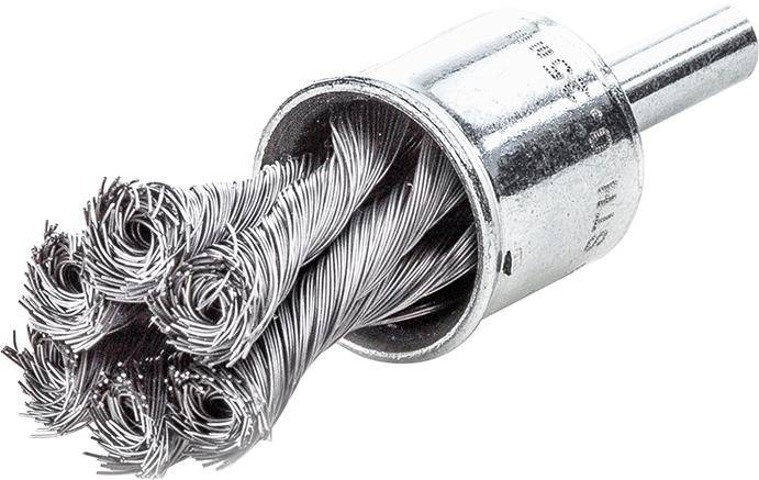 Pinselbürste Stahldraht gezopft 19x28/72x0,35mm Lessmann - Artikel: 4017359027240