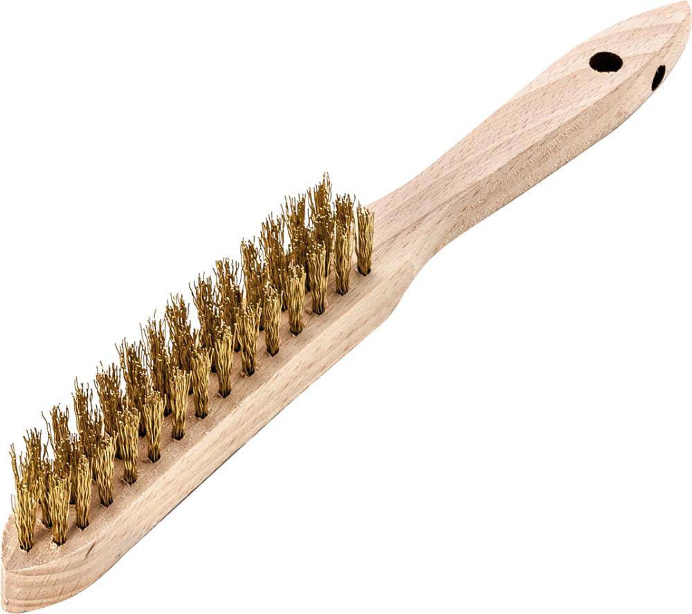 Handdrahtbürste Messing gewellt 0,35mm 3-reihig Lessmann - Artikel: 4017359072172