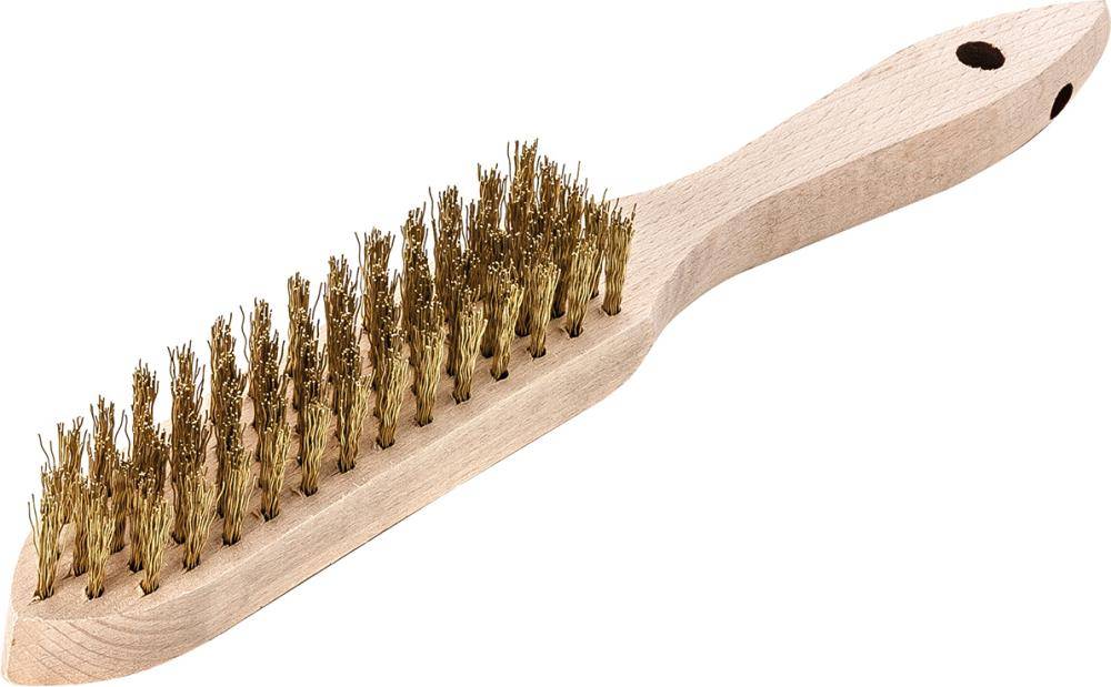 Handdrahtbürste Messing gewellt 0,35mm 5-reihig Lessmann - Artikel: 4017359072196