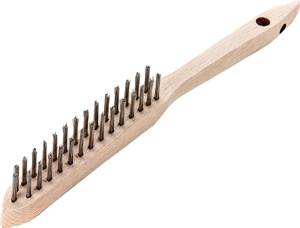 Handdrahtbürste Stahl glatt 0,35mm 2-reihig Lessmann - Artikel: 4017359078426