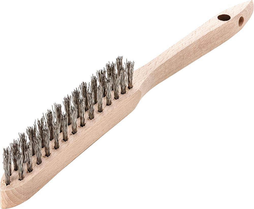 Handdrahtbürste rostfrei gewellt 0,35mm 2-reihig Lessmann - Artikel: 4017359091272