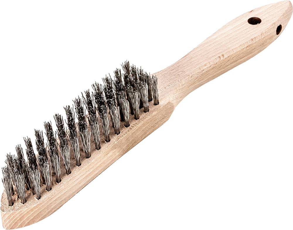 Handdrahtbürste rostfrei gewellt 0,35mm 5-reihig Lessmann - Artikel: 4017359112380